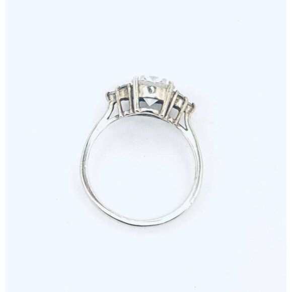 Vintage Sterling Silver 925 Ring Oval CZ & Accent Stones Size 8.5 3.7g Estate - Picture 4 of 11